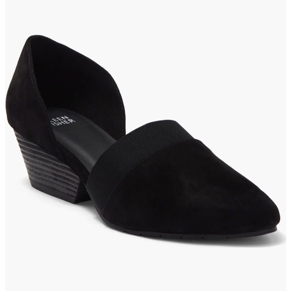 New Eileen Fisher Hilly Wedge d'Orsay Pump Black Women's Shoes Sz.11